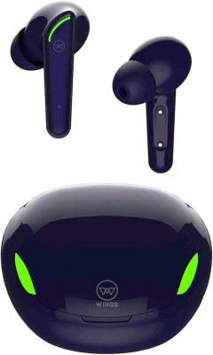 WINGS Wireless Earbuds, with 30 Hours Playtime, Bullet Charge Bluetooth(Blue, In the Ear)