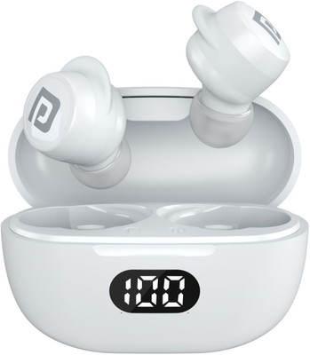 Portronics Harmonics Twins S5 Smart TWS Earbuds with LED Display Bluetooth Gaming(White, In the Ear)