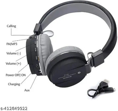 TECHEL SH-12 Wireless Bluetooth Headphone CXZ11 Bluetooth & Wired(Multicolor, On the Ear)