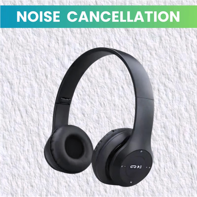 GDS Wireless Travel Music Headphones with Mic & SD Card Slot_HS Bluetooth & Wired(Black, On the Ear)