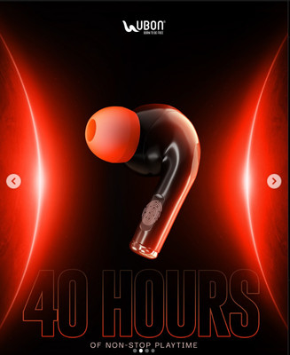 renotch AirTiger-Ubon J26 Earbuds V5.3 Hi Bass Gaming With 500 Hrs Standby ANR Enable Bluetooth(Navy Blue, In the Ear)