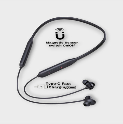 GDS Travel-Ready Neckband - Compact Wireless Design & Deep Bass Audio_JJ Bluetooth & Wired(Black, In the Ear)