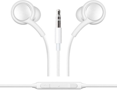 play run ™ 3.5mm Audio Jack Wired Earphone with Carry Pouch In-line Mic Wired Headset Wired Headset(White, In the Ear)