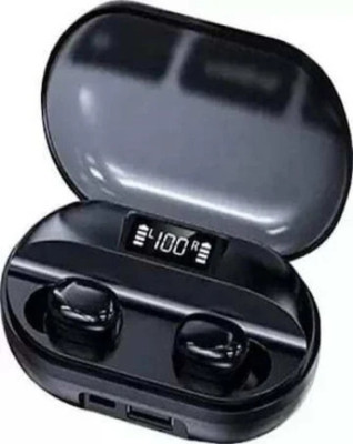 GUGGU 44v_T2 TWS Earbuds: 26hr Playback, Bluetooth 5.1, iOS/Android Bluetooth(Black, In the Ear)