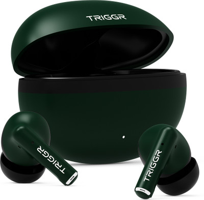 TRIGGR Ultrabuds N5 with Latest BT v6.0, 40Hr Playtime, 13mm Dynamic Drivers, Rich Bass Bluetooth(Jungle Green, True Wireless)