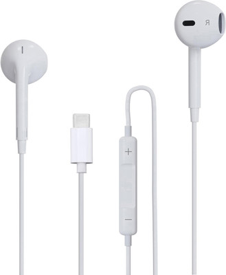 MSNR Type-C Wired Headset HiFi Bass Stereo Music Earphones In-ear Mic Bluetooth & Wired Gaming(White, In the Ear)