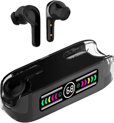 VEHOP PRO Transparent TWS Earbuds with BT5.3 ENC, 40hrs of PlayTime with Fast Charging Bluetooth Headset(Black, True Wireless)
