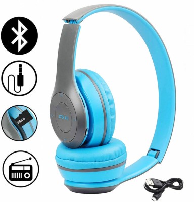 BAGATELLE New Arrival Wired On-Ear Headphone Flat wire Cable,3.5mm jack, Headset with Mic Bluetooth Headset(Blue, On the Ear)