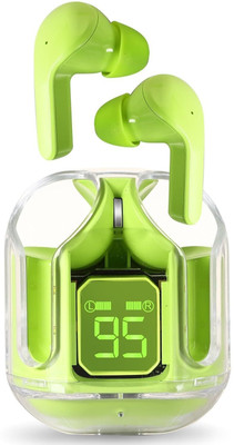 Velmi Ultrapods Max TWS Wireless Bluetooth Earphones with Mic & LED Display Bluetooth(Green, True Wireless)