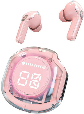 Ezerio B45 TWS Earbuds In-ear Transparent Case with LED Power Display Touch Control Bluetooth(Pink, In the Ear)