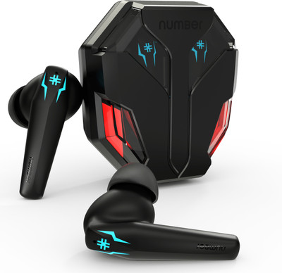 Number Super Buds Pro GT99 Dual Pair, 4 Mic ENC Gaming RGB TWS,35ms Latency,50H Battery Bluetooth(Glass Black, True Wireless)