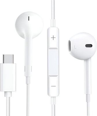 X88 Pro Type C with Microphone and Volume Buttons Wired(White, In the Ear)