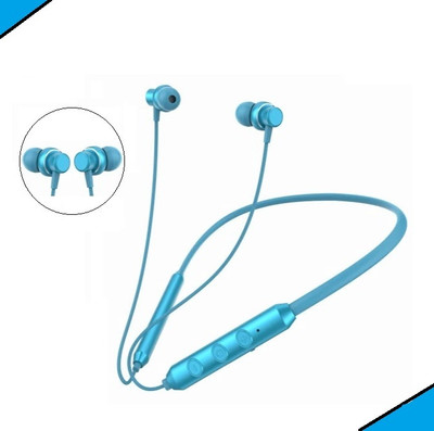 HUG PUPPY Wireless Bluetooth in Ear Neckband Earphone Enjoy up to 12 Hours Playback-Time Bluetooth(Blue, In the Ear)