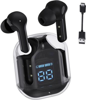 snowbudy TWS V5.2 In Ear Bluetooth Earphone 48Hours Playback Bluetooth IPX4 Splash Proof Bluetooth Gaming Headset(Black, True Wireless)