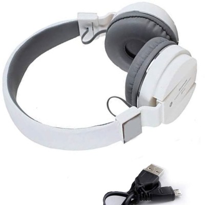 RECTITUDE Rich Bass SH-12 Bluetooth Over The Ear Headphone with Mic Bluetooth & Wired Headset(White, On the Ear)