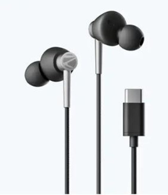 ZEBRONICS Refurbished Buds 50C Stereo Earphone Wired(Black, In the Ear)