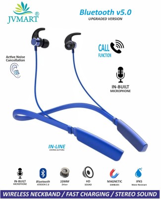 JVMART Latest Sport V5.1 BT Super Sound Wireless Neckband Bluetooth Headset(Blue, True Wireless)