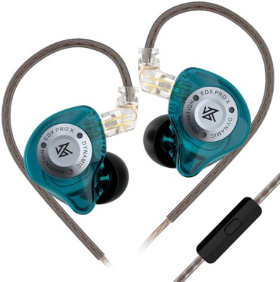 KZ EDX PRO X Wired Earphone In Ear Monitor with Mic, 3.5mm Jack, Dynamic Driver Wired Headset(Cyan, In the Ear)
