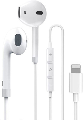 X88 Pro Wired in Ear Earphone With Lightning Connector, MFI certified - Mic Wired without Mic(White, In the Ear)