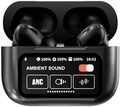 Alible Smart Buds A9 Pro C-Type Display Earbuds ANC Wireless Bluetooth(Black, In the Ear)