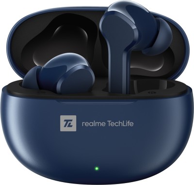 realme Techlife Buds T100 with up to 28 Hours Playback & AI ENC for Calls Bluetooth Headset(Blue, True Wireless)