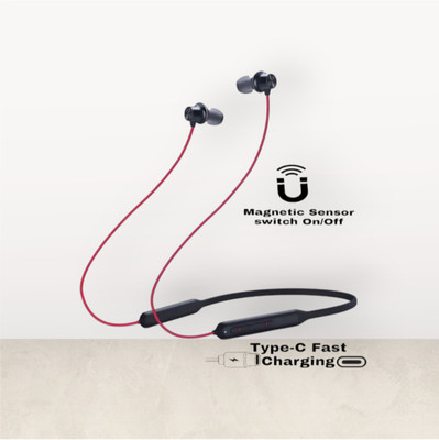 TWS 58 Hours Playtime Bluetooth Wireless Neckband Headphones Earphon_AW Bluetooth & Wired(Red, In the Ear)