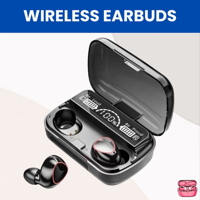 MMTELECOM M10 Bluetooth Wireless Earbuds LED Display and Touch Control HeadphonesC195 Bluetooth(Black, True Wireless)