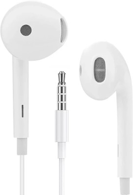 snowbudy T1 Earphones 3.5Mm Jack Wired with Mic white Good Work Wired Headset(White, In the Ear)