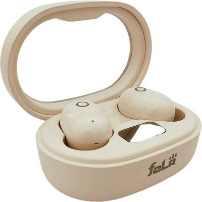 feLA Donut Wireless Earbuds with Type-C Charging, Bluetooth V5.3, IPX6 Bluetooth(Cream, In the Ear)