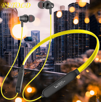retold UBON BT-5200 Bluetooth 5.0 Wireless Headphones with Hi-Fi Stereo Sound Bluetooth(Yellow, True Wireless)