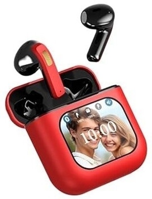 5OUND LIFE V8 Pro Bud K1 Earbuds Smart Display 50HR Battery Life Deep Bass Bluetooth Gaming Bluetooth(Red, True Wireless)