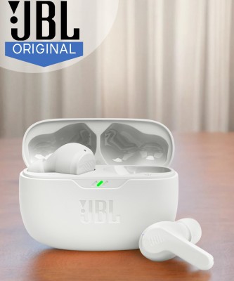 JBL Wave Beam TWS, 32Hr Playtime, IP54, Smart Ambient & TalkThru Mode, JBL App Bluetooth(White, In the Ear)