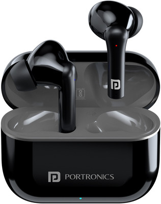 Portronics Harmonics Twins S6 Smart TWS Earbuds,50Hrs Playtime, Auto ENC,ASAP Charge,5.3v Bluetooth(Black, True Wireless)