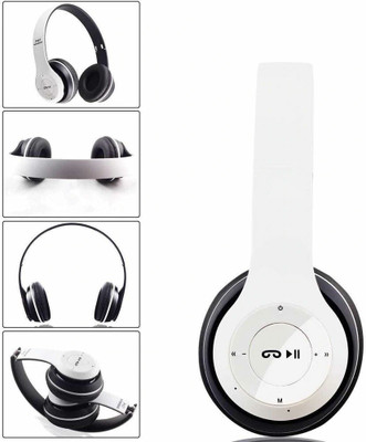 Techobucks TOP ARRIVAL P-47 3D Ultra Dynamic sound Game Sport Running Gaming Headset Bluetooth(White, On the Ear)