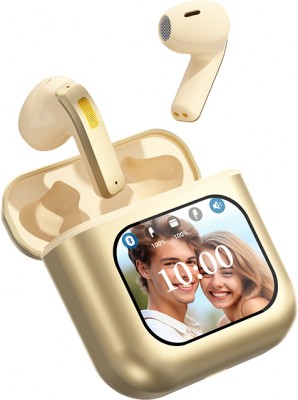 5OUND LIFE V8 Pro Bud K1 Earbuds Smart Display 50HR Battery Life Deep Bass Bluetooth Gaming Bluetooth(Gold, True Wireless)