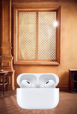 BeatFlow Airpox Pro 2 (2nd generation) Y45 wireless with anc (USB-C) Bluetooth(White, In the Ear)