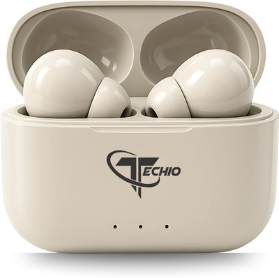 Techio Buds Xero Wireless Earbuds A3 | Deep Bass | Type-C Fast Charging Bluetooth(White, True Wireless)