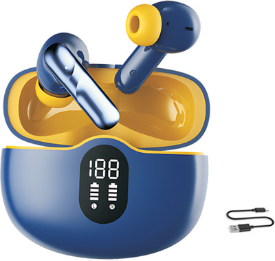 snowbudy 2024 NEW BT 5.3 Earphones Wireless Headphones TWS Sports Earbuds Bluetooth(Blue, Yellow, True Wireless)