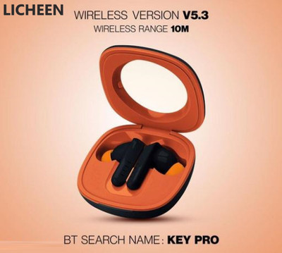 LICHEEN Air Key Pro Earbuds with Fast Charge 72 Hrs Battery Life With Case Bluetooth Gaming(Black, True Wireless)