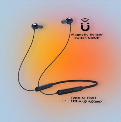 house of common 48 Hours Playtime Bluetooth Wireless Neckband Headphones Earphone_Y6 Bluetooth & Wired(Black, In the Ear)