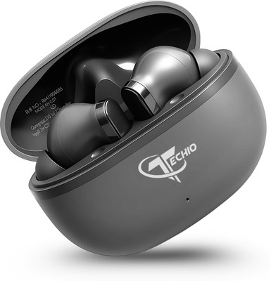 TECHIO TrueCall ENC Earbuds, 40Hr Playback, 13mm Drivers,Touch control Bluetooth(Black, True Wireless)