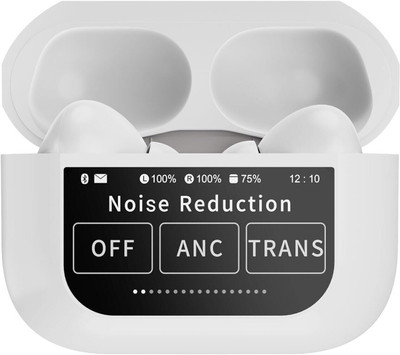 smartwork Latest version Display Touch screen Earbuds with ANC Bluetooth(White, True Wireless)