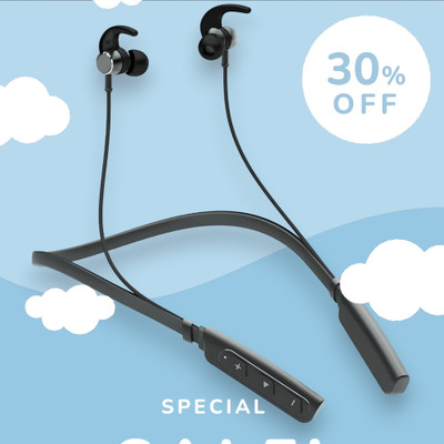 QPG STORE Rokerz 235 Pro Wireless Bluetooth Neckband(0.813 Bluetooth(Black, In the Ear)