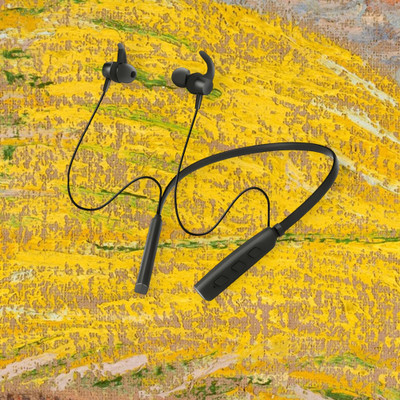 GPQ STORE Rokerz 235 Pro Wireless Bluetooth Neckband(0.4371 Bluetooth(Black, In the Ear)