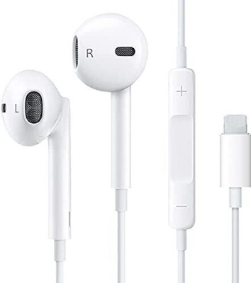 Muvit Earphones with Lightning and Mic Wired Headset (White, In the Ear) Wired Headset(White, In the Ear)
