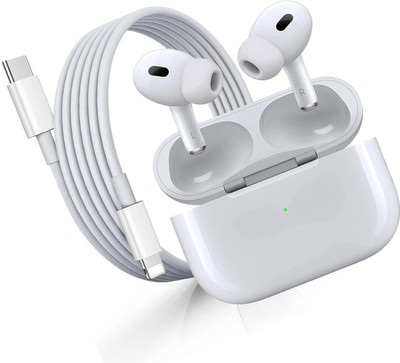 SAIBABA SmartPods EarbudsPro2 TWS with Cable Charging Case for Smartphone SmartTV Laptop Bluetooth(White, True Wireless)