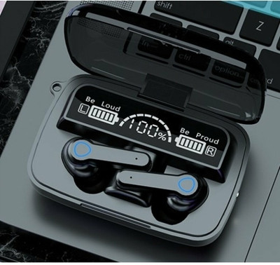 Rocktouch M19 TWS Earphone Touch Control Mirror Digital Display Wireless Bluetooth 5.303 Bluetooth(Black, True Wireless)