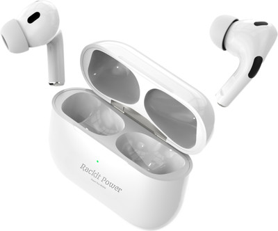 Rackit Power GenMax 2.1 Deep Bass, Noise Cancellation Earbuds For iPhone and Android Bluetooth(White, True Wireless)