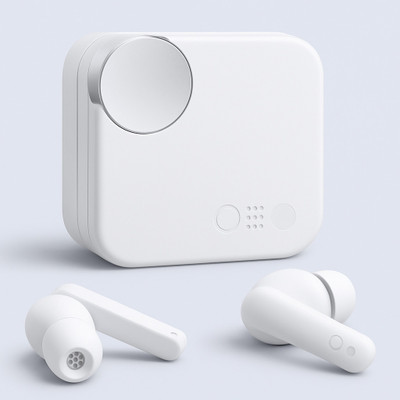 Mid Light Bluetooth 5.3 Earbuds – Lightweight Earphones with HD Sound Quality Bluetooth Gaming(White, In the Ear)