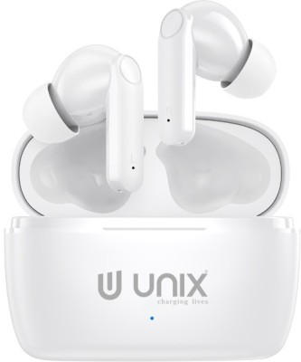 Unix Airdopes Buds 100-Hour Battery Life, Quad Mic, Low-Latency Gaming Mode,Wireless Bluetooth(White, True Wireless)